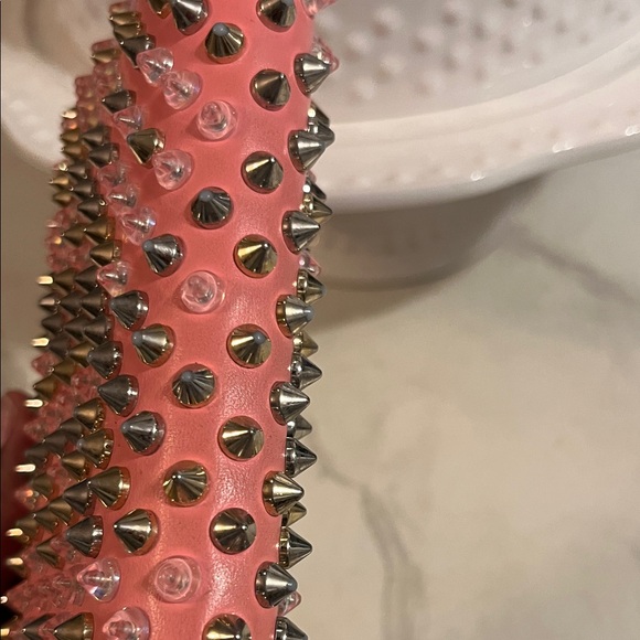 Christian Louboutin Pink Studded Wallet - Picture 6 of 14